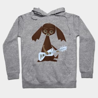 Dog Playing Vintage Guitar Hoodie